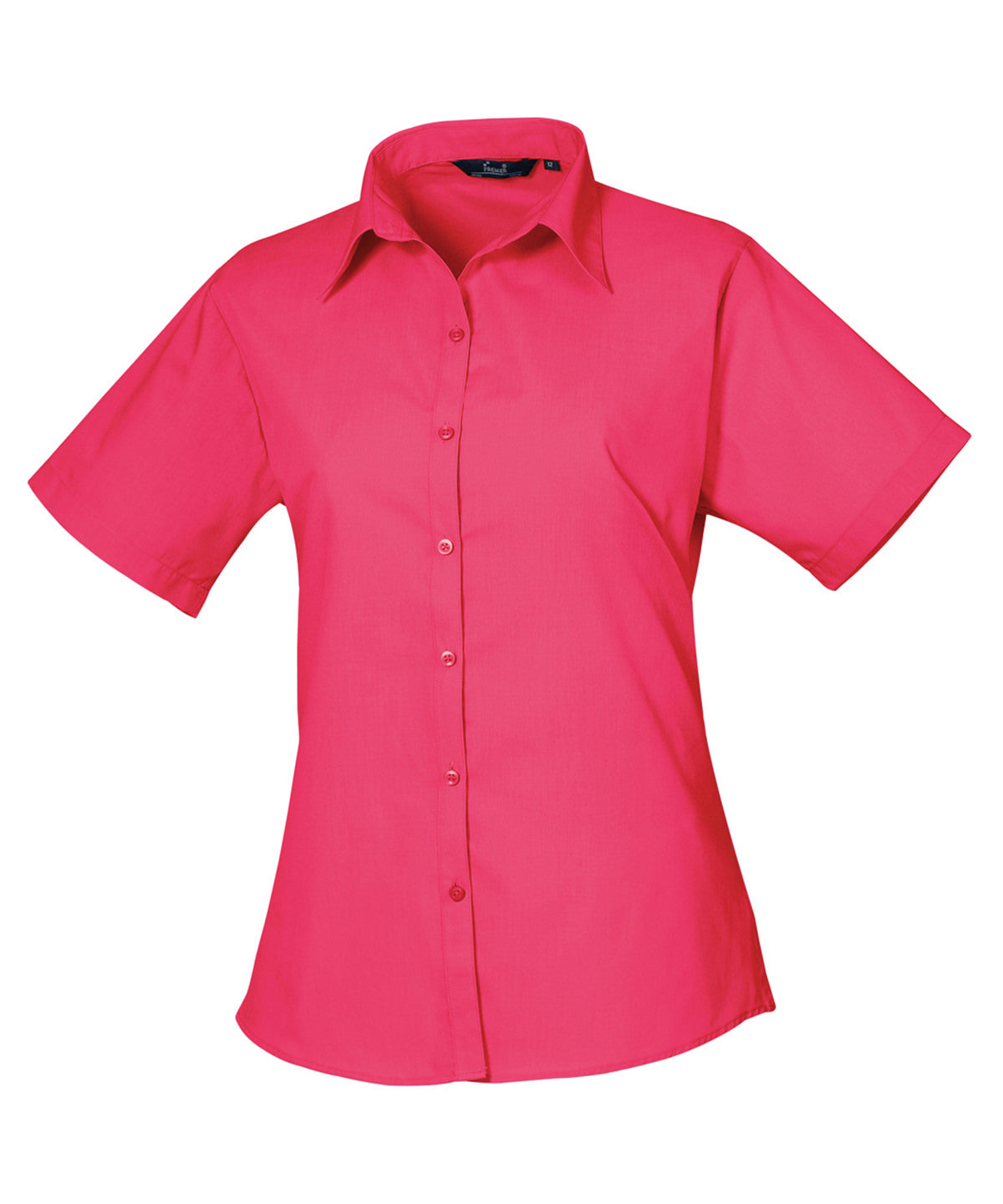 Blusa de popeln de manga corta para mujer | Rosa Intenso