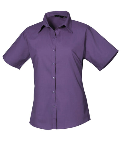Blusa de popeln de manga corta para mujer | Morado