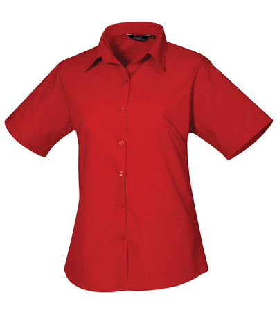 Blusa de popeln de manga corta para mujer | Rojo