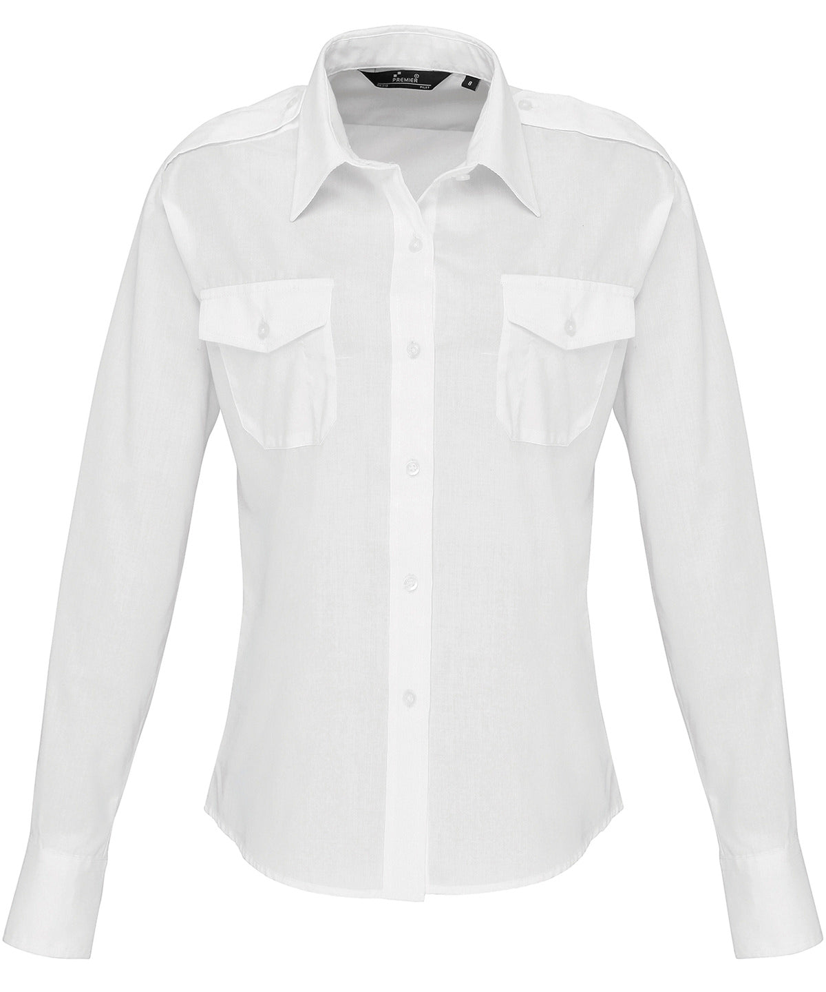 Camisa de piloto de manga larga para mujer | Blanco