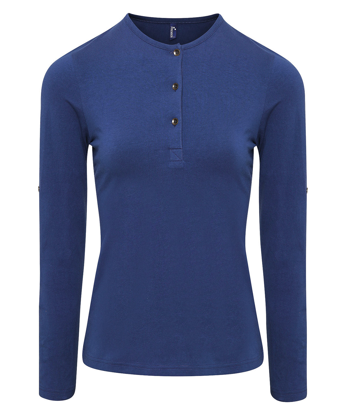 Camiseta de manga larga para mujer Coolplus® con mangas enrolladas | ndigo