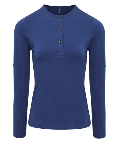 Camiseta de manga larga para mujer Coolplus® con mangas enrolladas | ndigo