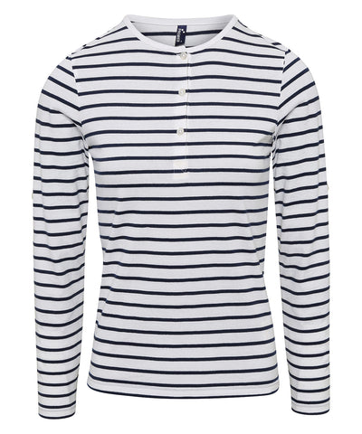 Camiseta de manga larga para mujer Coolplus® con mangas enrolladas | Blanco/Marino