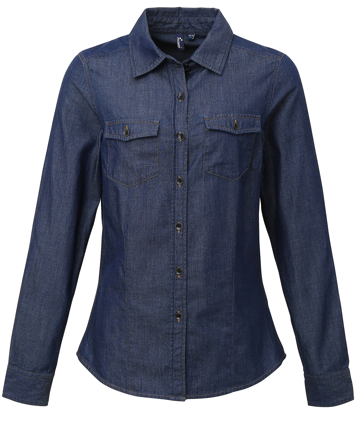 Chemise en jean pour femme avec surpiqûres en denim | Denim Indigo