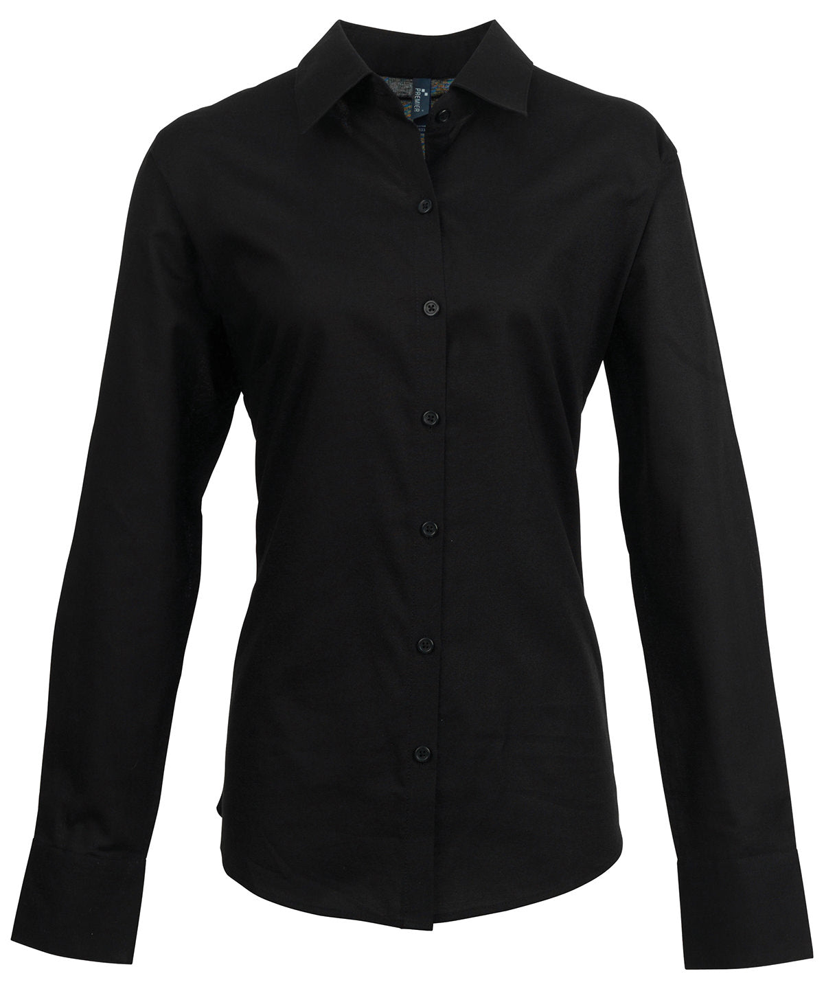 Camisa Oxford de manga grande pour femme | nègre