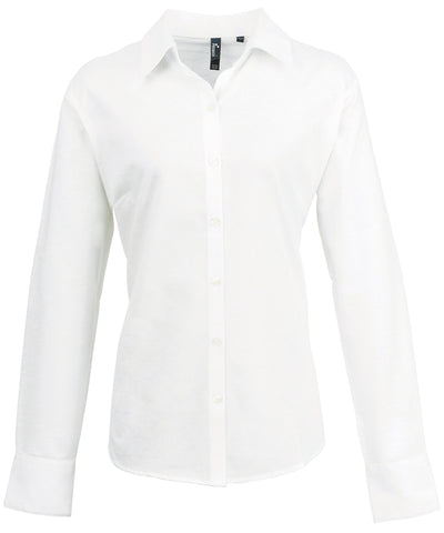 Camisa Oxford de manga larga para mujer | Blanco