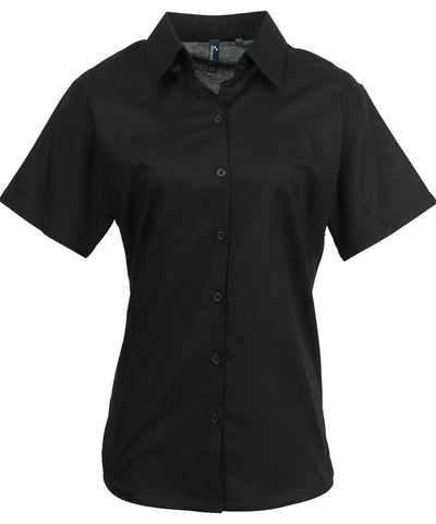 Camisa Oxford de manga corta para mujer | Negro