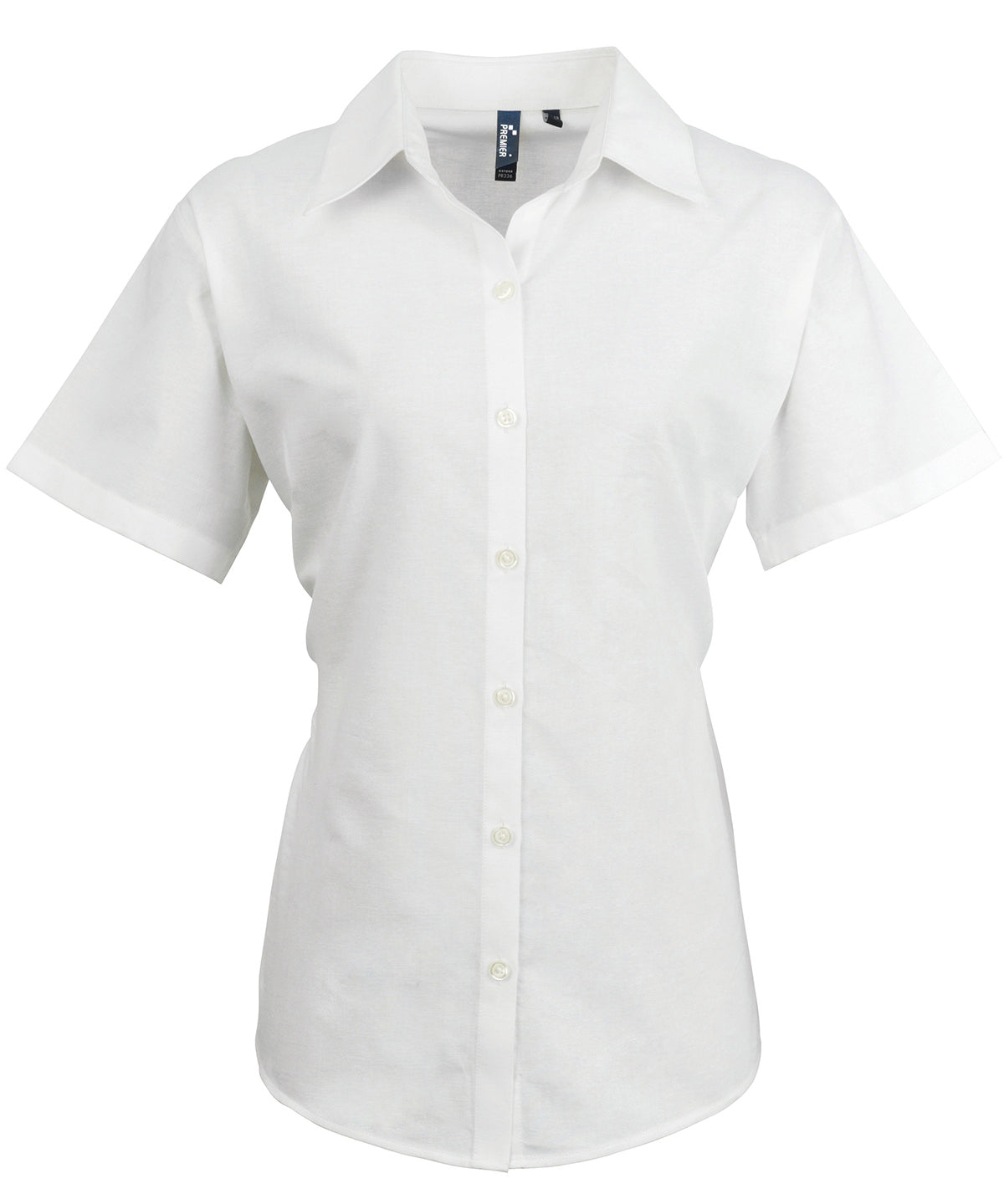 Camisa Oxford de manga courte pour femme | Blanco