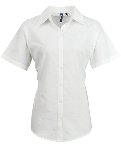 Camisa Oxford de manga corta para mujer | Blanco