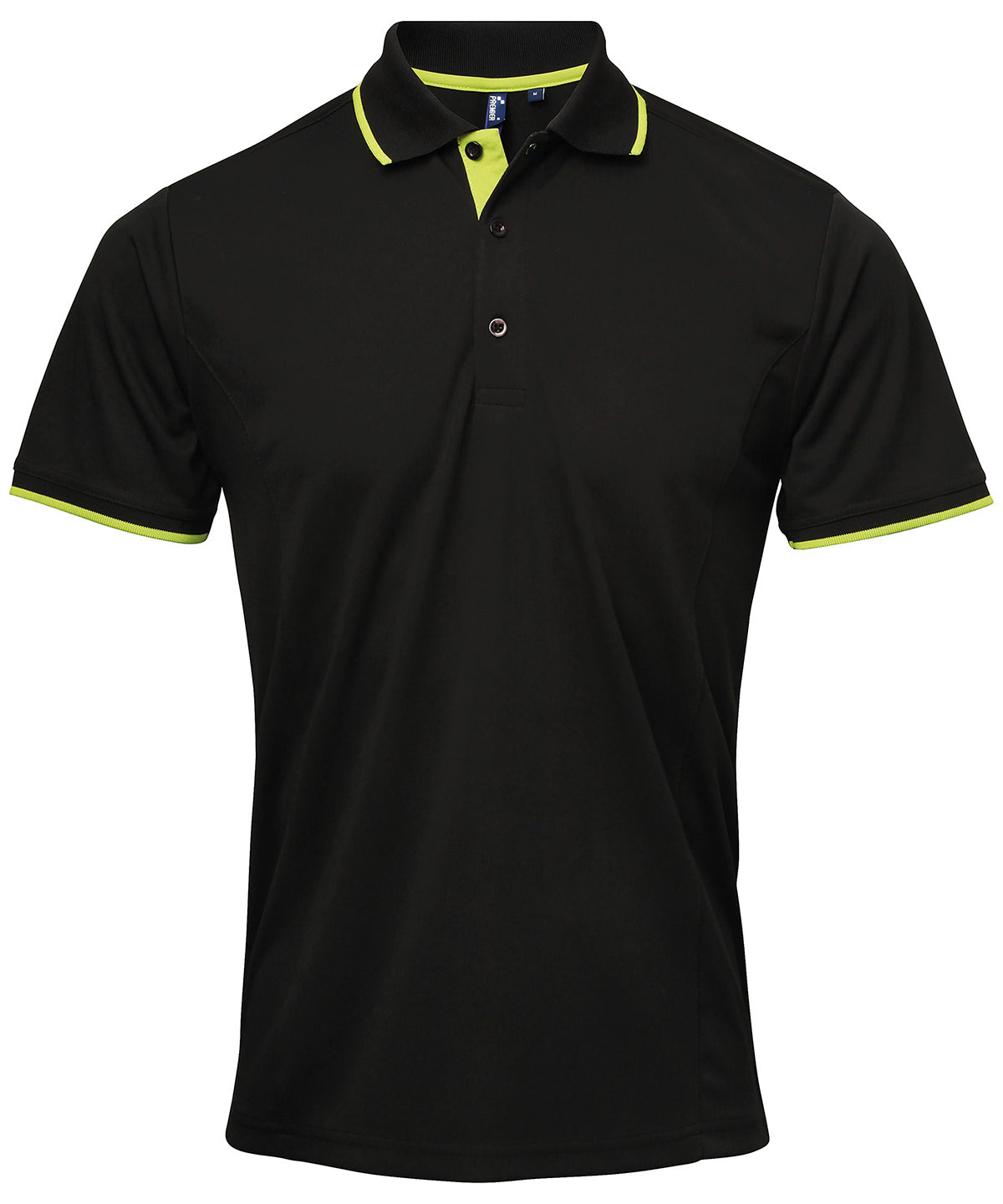 Coolchecker® Kontrast-Polo | Schwarz/Limette