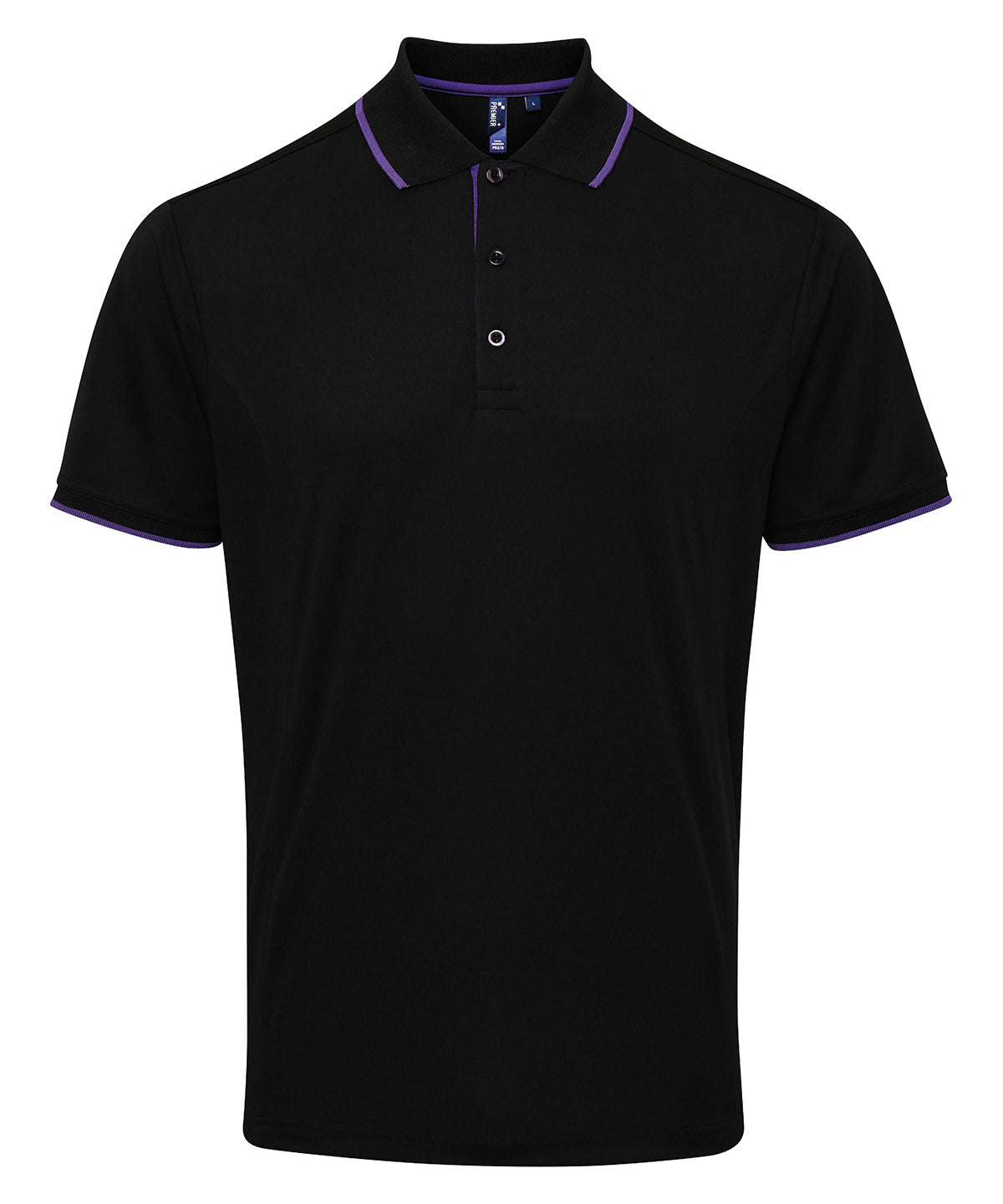 Coolchecker® Kontrast-Polo | Schwarz/Lila
