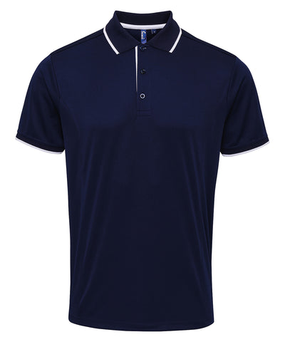 Coolchecker® Kontrast-Polo | Marineblau/Weiß