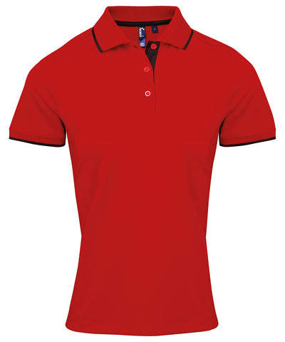 Polo Coolchecker® de contraste para mujer | Rojo/Negro