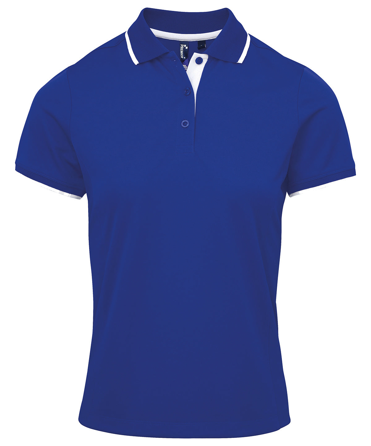 Coolchecker® Kontrast-Poloshirt für Damen | Königsblau/Weiß