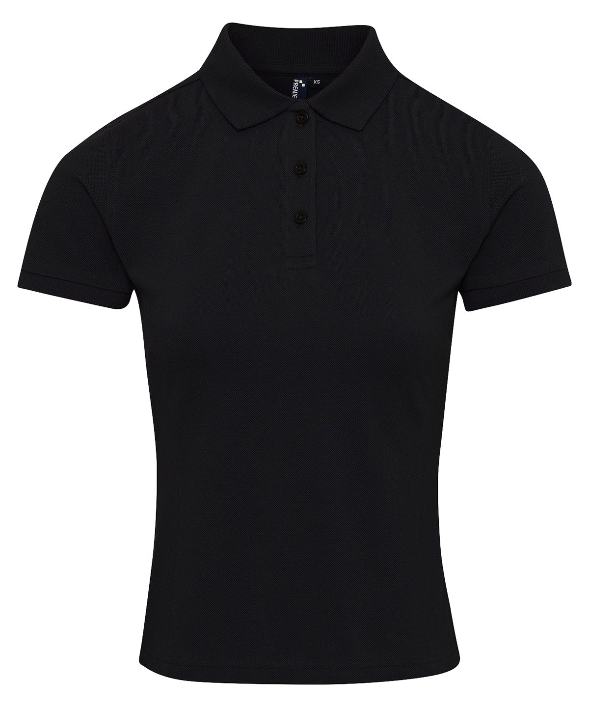 Polo piqu para mujer Coolchecker® plus | Negro - Carbn Oscuro