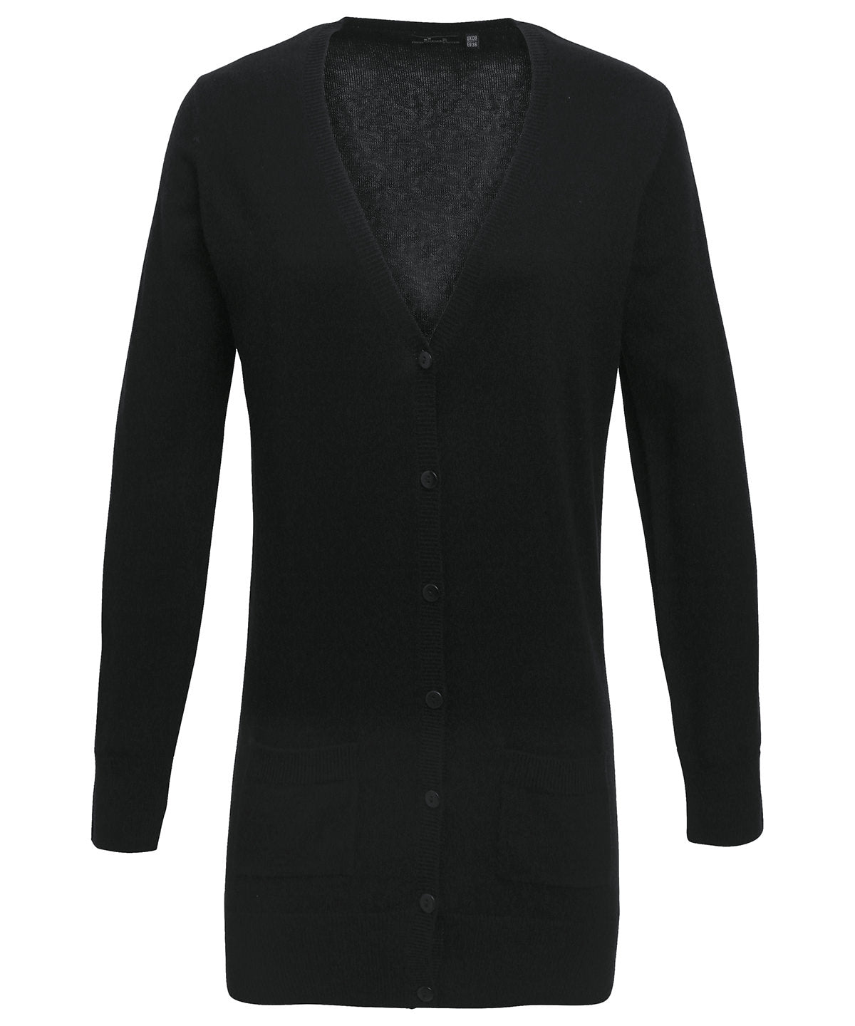 Langer Damen-Strickcardigan | Schwarz