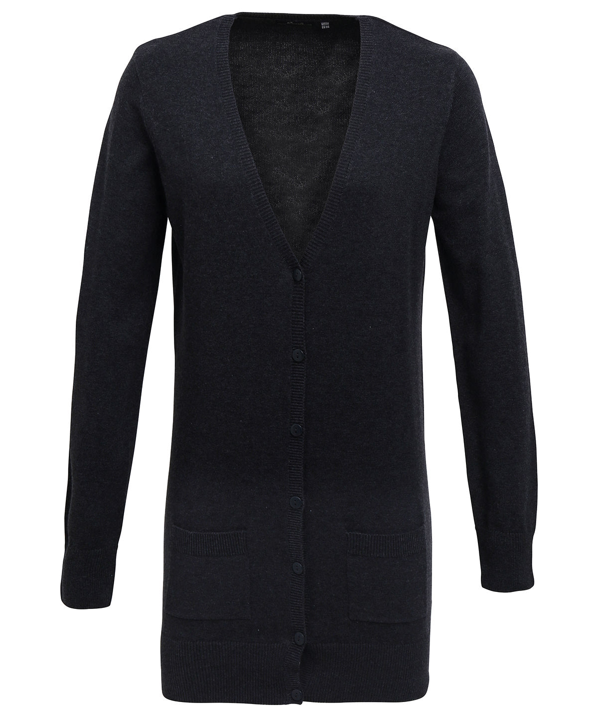 Langer Strickcardigan für Damen | Anthrazitgrau