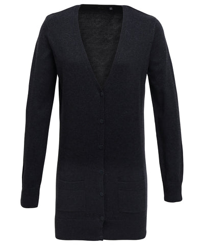 Langer Strickcardigan für Damen | Anthrazitgrau