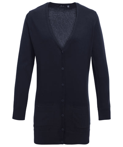 Langer Strickcardigan für Damen | Marineblau