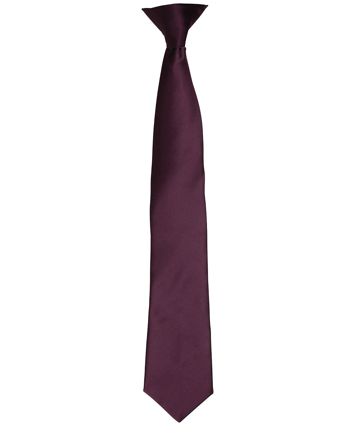 Colors Satin Clip-On Krawatte | Aubergine