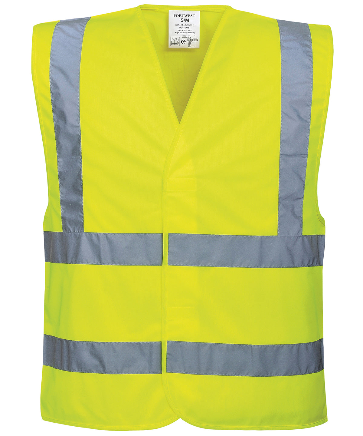 Chaleco con dos bandas reflectantes Hi-vis (C470) | Amarillo