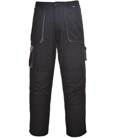 Pantalones de contraste Portwest Texo (TX11) | Negro/Gris