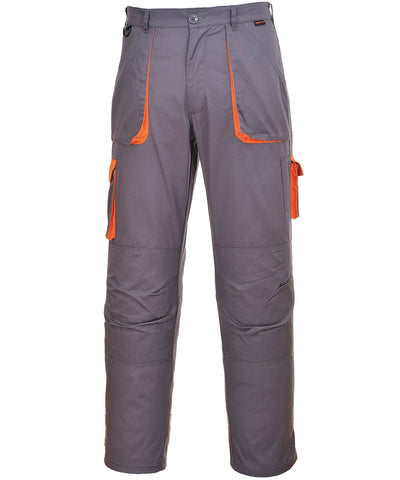 Pantalones de contraste Portwest Texo (TX11) | Gris/Naranja