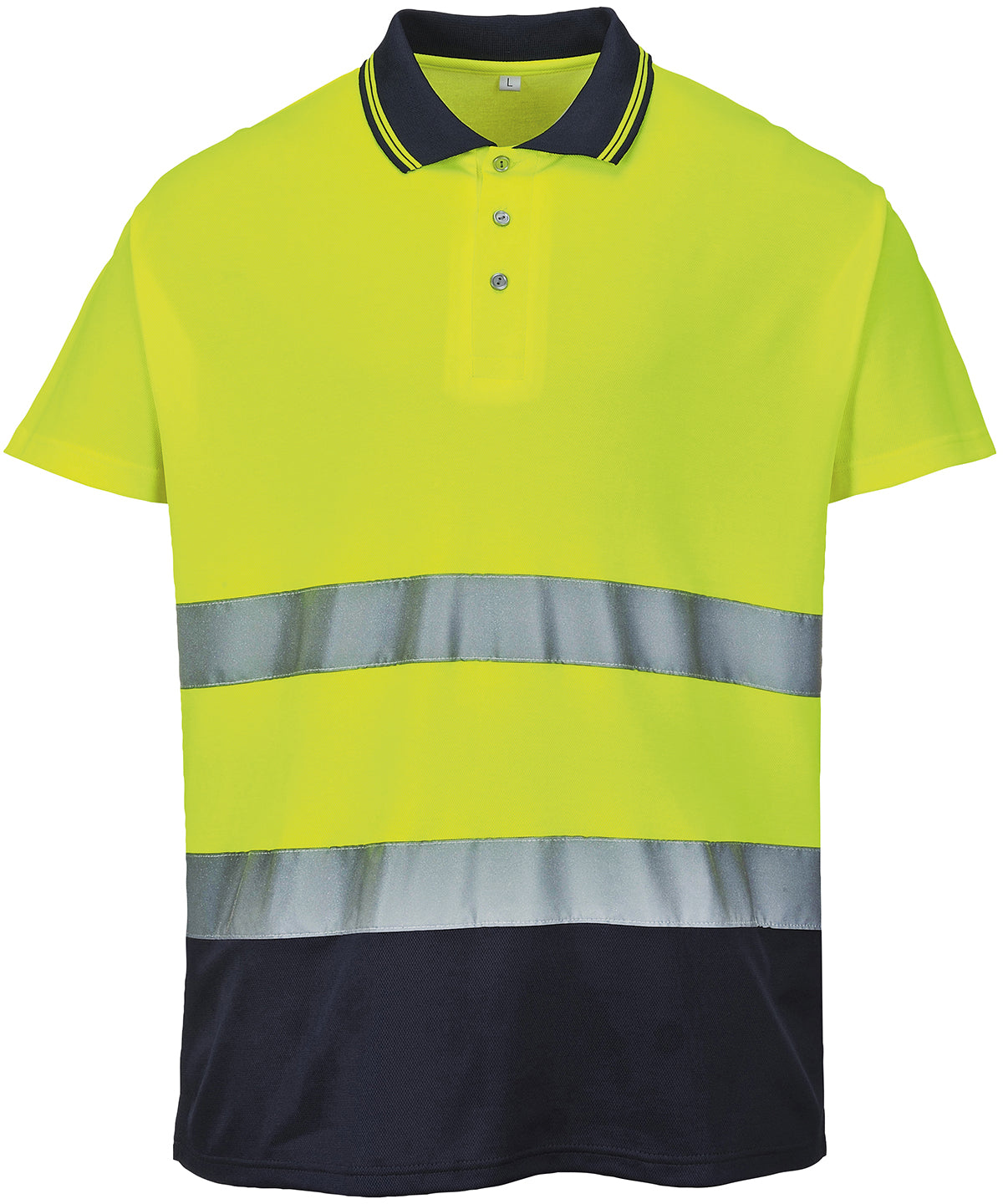 Polo Comfort de algodn bicolor (S174) | Amarillo/Marino