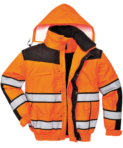 Chaqueta bomber clsica de alta visibilidad (C466) | Naranja/Negro