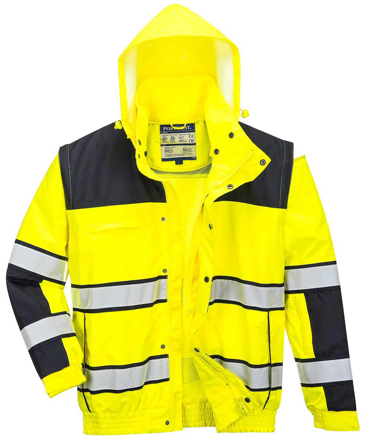 Chaqueta bomber clsica de alta visibilidad (C466) | Amarillo/Negro