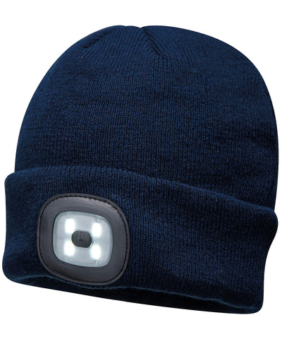 Gorra con luz LED recargable por USB (B029) | Azul Marino
