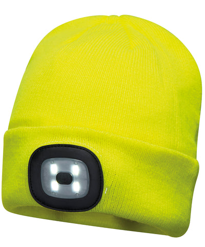 Gorra con luz LED recargable por USB (B029) | Amarillo