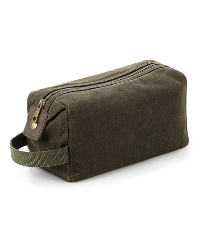Bolsa de aseo de lona encerada Heritage | Verde Oliva