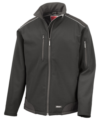 Chaqueta de trabajo softshell Ripstop | Negro/Negro
