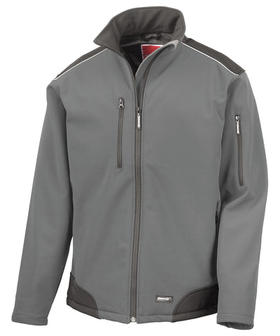 Chaqueta de trabajo softshell Ripstop | Gris/Negro