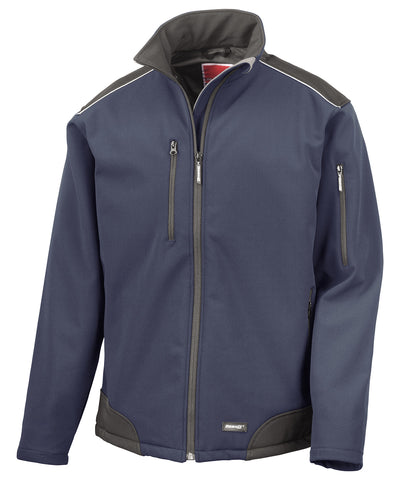 Chaqueta de trabajo softshell Ripstop | Azul Oscuro/Negro
