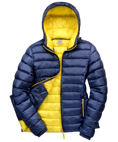 Chaqueta con capucha para nieve urbana de mujer | Azul Marino/Amarillo