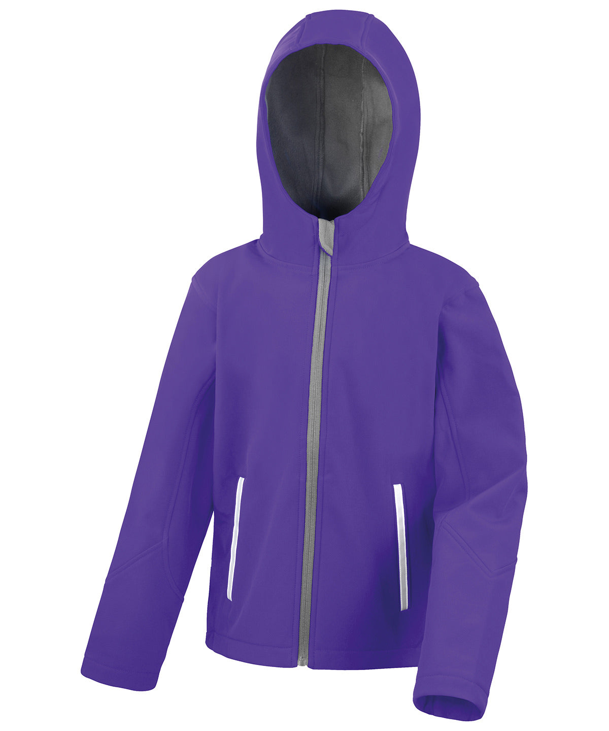 Chaqueta softshell con capucha Core junior TX para rendimiento | Morado/Gris