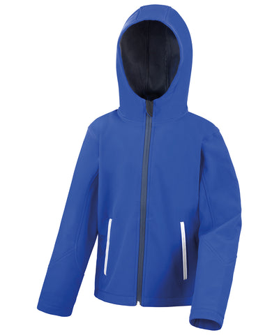 Chaqueta softshell con capucha Core junior TX para rendimiento | Azul Real/Marino