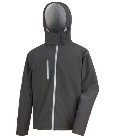 Chaqueta softshell con capucha Core TX de rendimiento | Negro/Gris