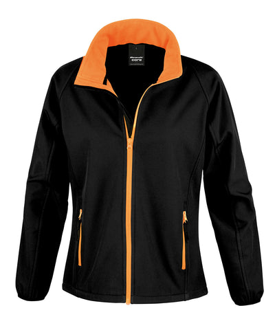 Chaqueta softshell para mujer personalizable Core | Negro/Naranja