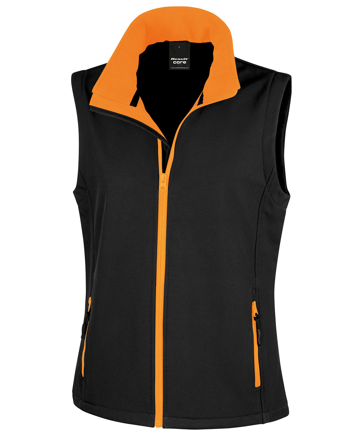 Chaleco softshell para mujer personalizable | Negro/Naranja