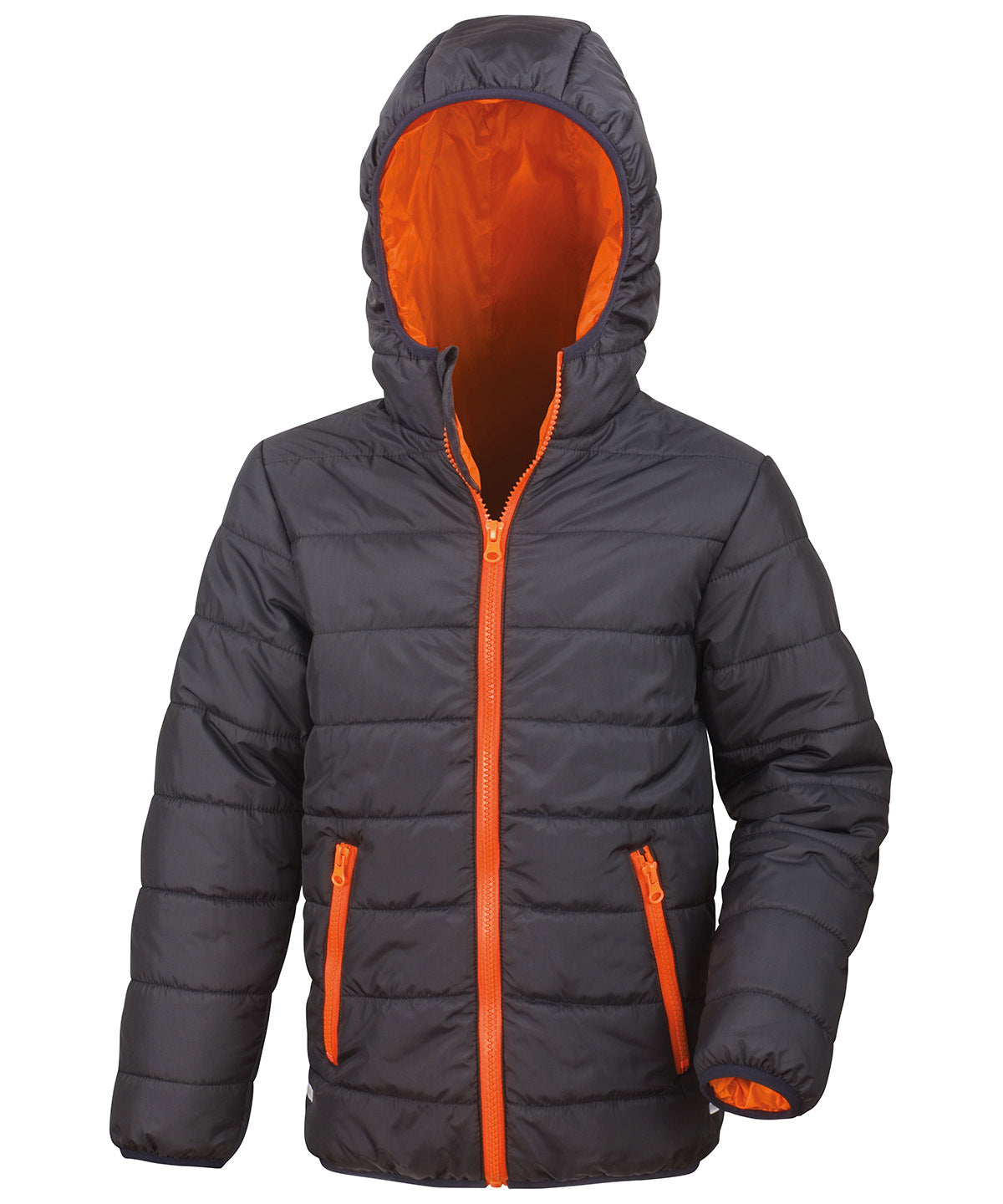 Chaqueta acolchada Core junior suave | Negro/Naranja