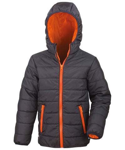 Chaqueta acolchada Core junior suave | Negro/Naranja