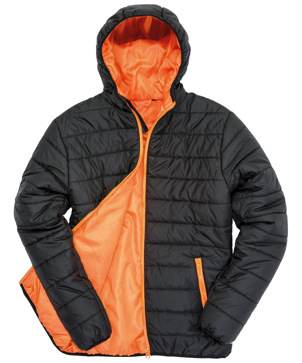 Weich gefütterte Jacke | Schwarz/Orange