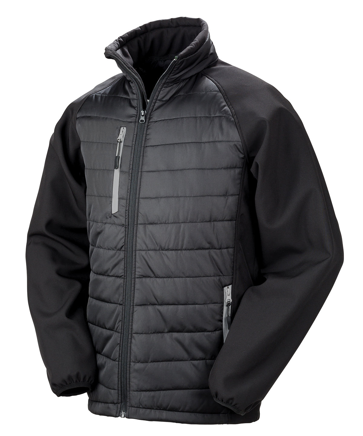 Chaqueta acolchada softshell Compass | Nègre/Gris