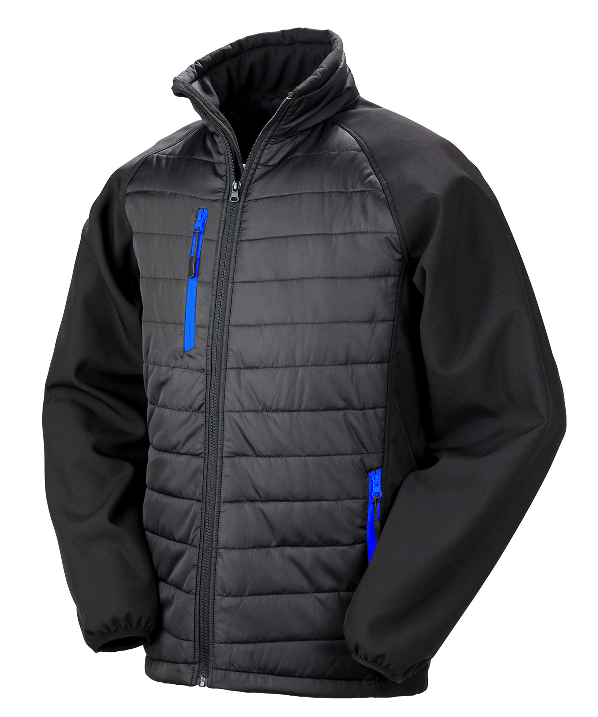Chaqueta acolchada softshell Compass | Noir/Azul Royal