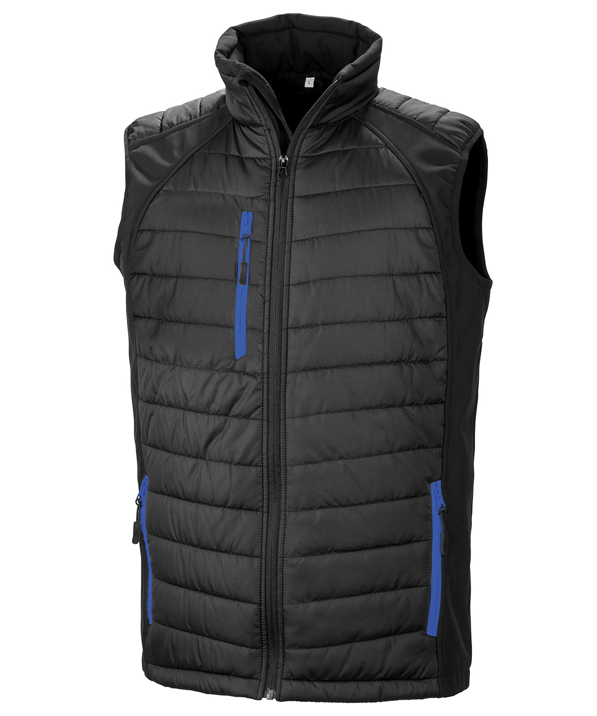 Chaleco acolchado softshell Compass | Negro/Azul Royal