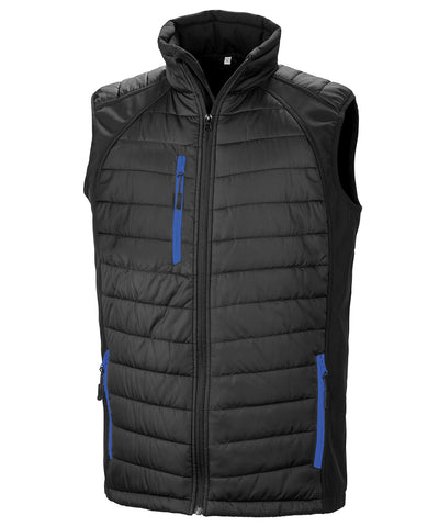 Chaleco acolchado softshell Compass | Negro/Azul Royal
