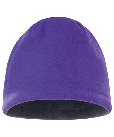 Gorro de calavera de forro polar reversible | Morado/Gris Oscuro